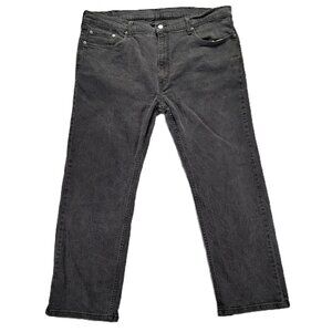 Levi's 559 Jean Men 42x28, Tag 42x30 Relaxed Straight Black Denim Stretch